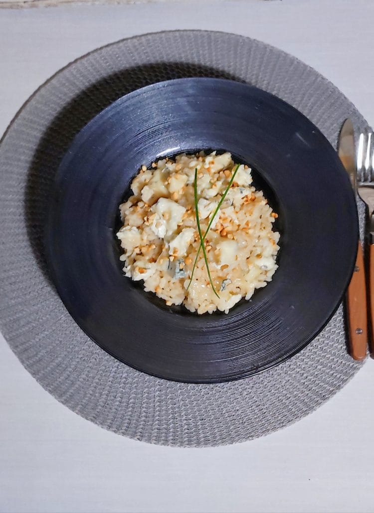 Risotto au gorgonzola et noisettes