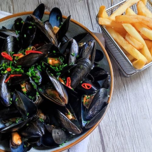 moules marinières pimentées