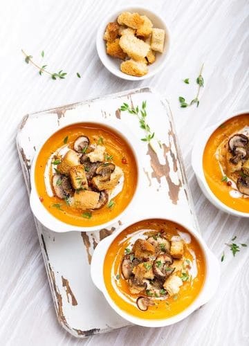 Velouté de potimarron aux cèpes