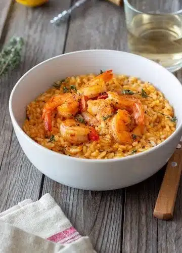 Risotto aux gambas et safran