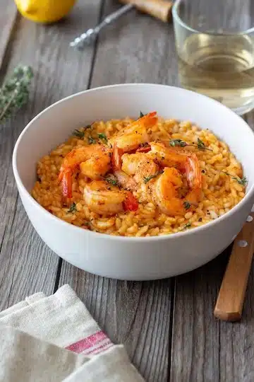 Risotto aux gambas et safran