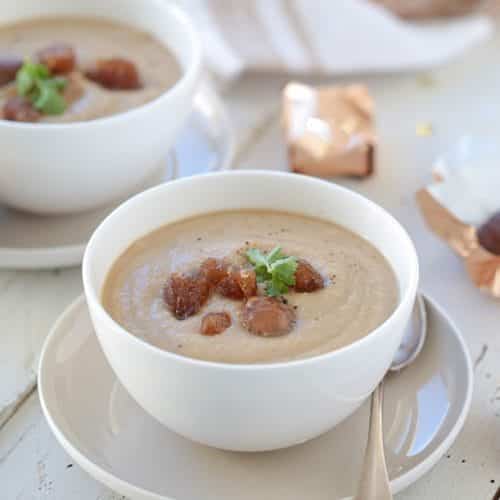 velouté de champignons aux marrons