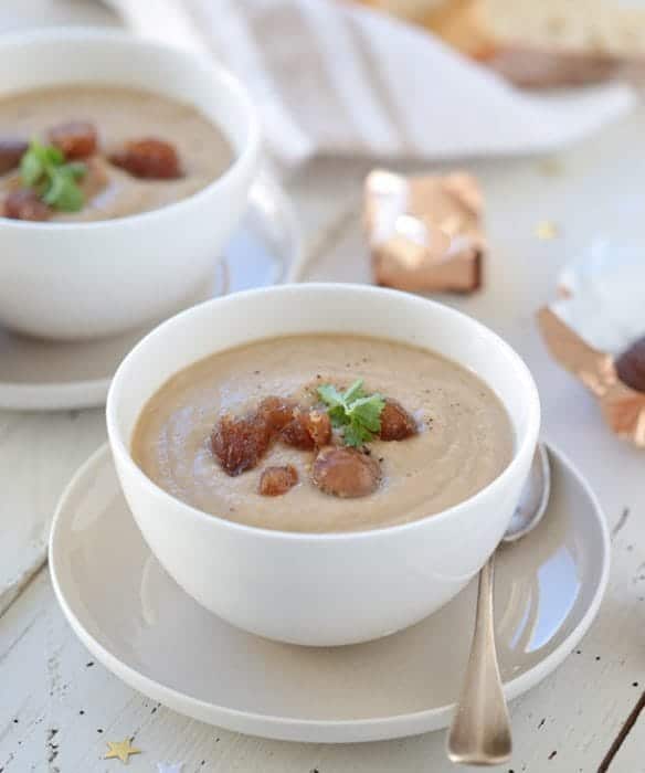 velouté de champignons aux marrons