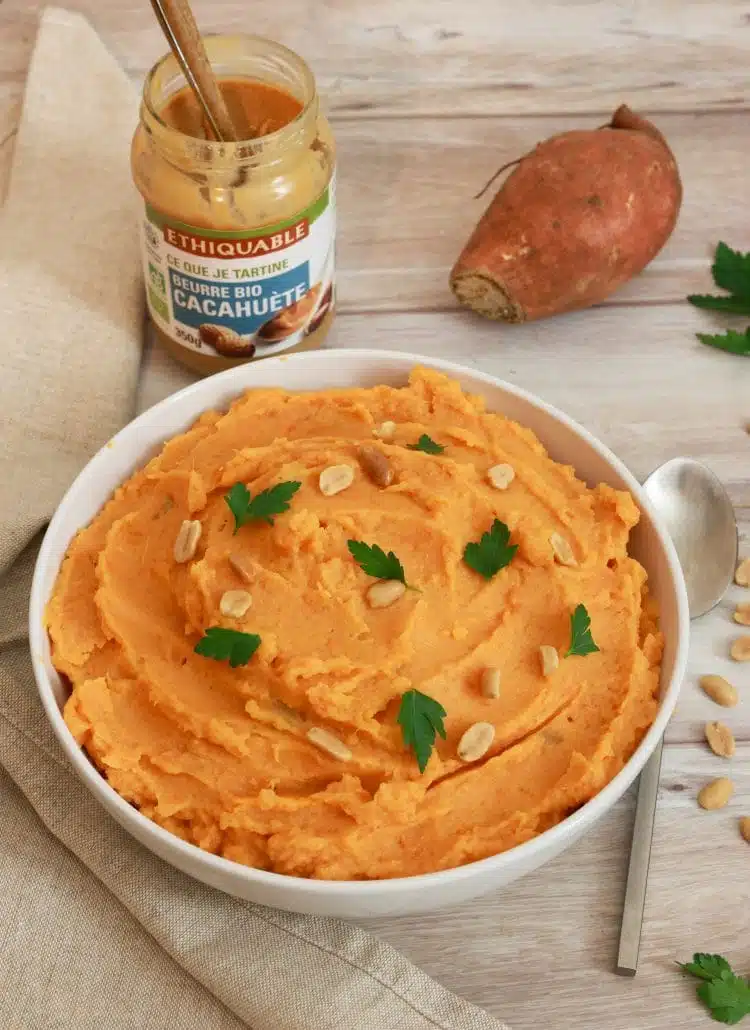 purée de patates douces coco et cannelle