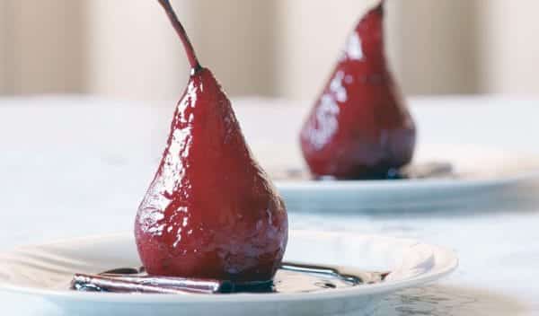 poires au vin rouge