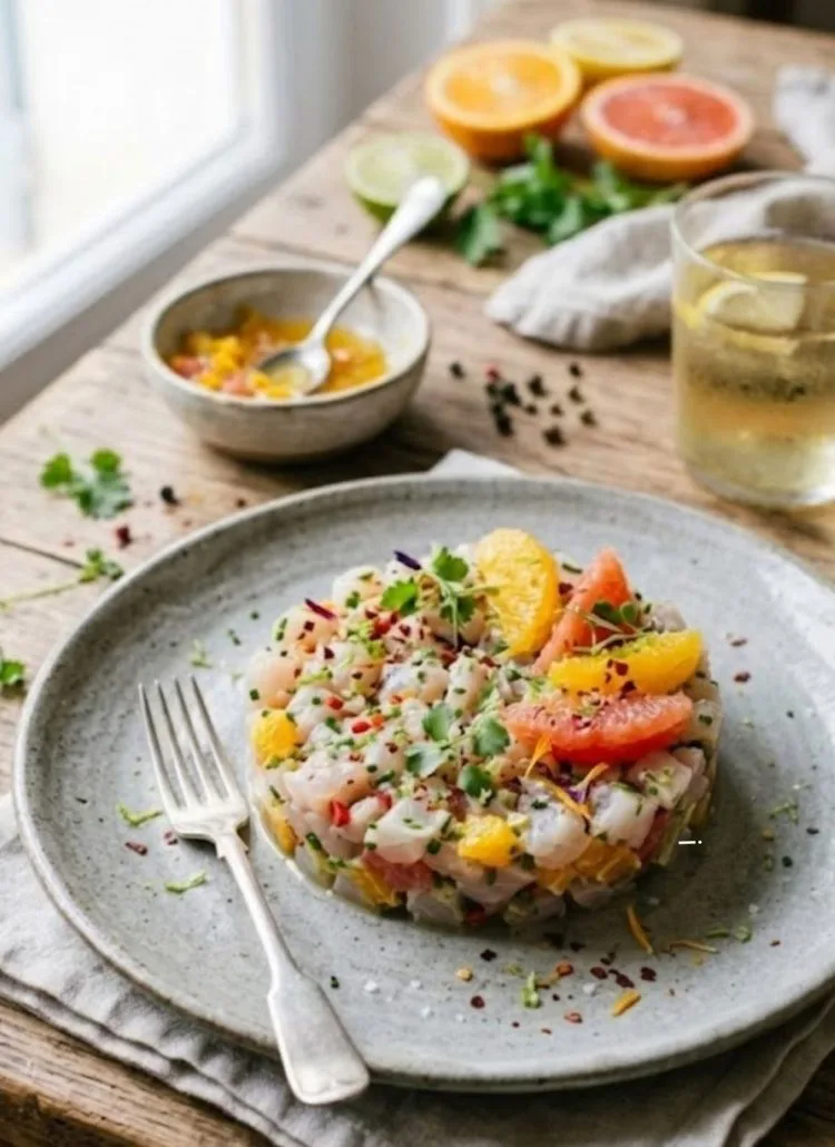 tartare de daurade aux agrumes