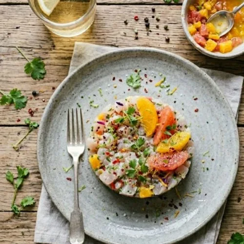 Tartare de daurade aux agrumes : Le secret d'une fraîcheur incroyablement intense. 1 tartare de daurade aux agrumes