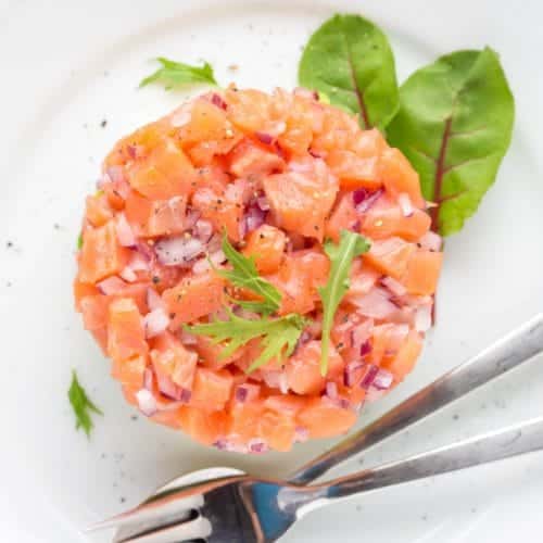 tartare de saumon au wasabi