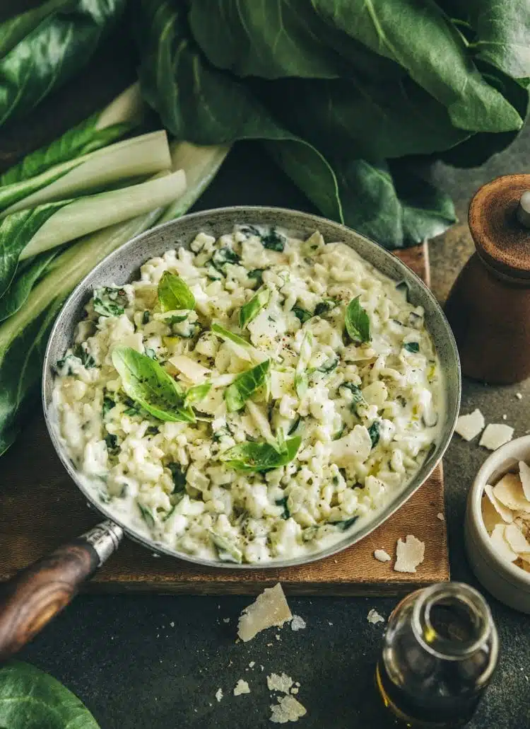 risotto aux blettes et parmesan