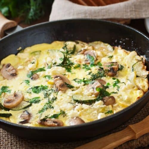 Frittata aux champignons et courgettes