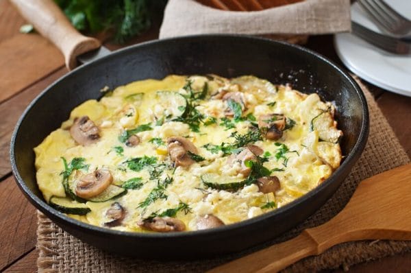 Frittata aux champignons et courgettes 