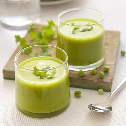 Crème de petits pois à la menthe