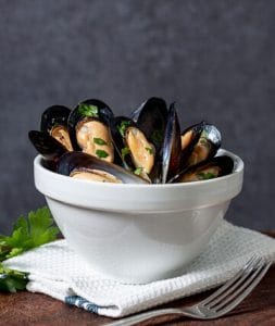 Moules marinières au safran Moules marinières au safran