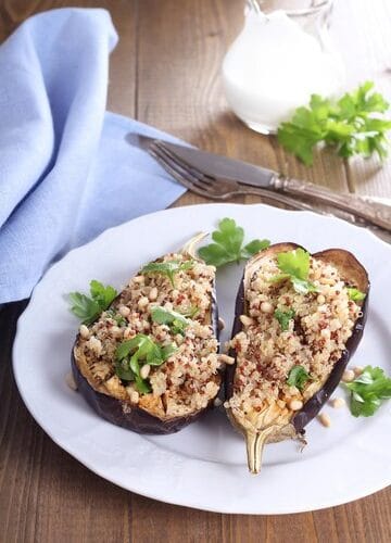 Aubergines farcies au quinoa