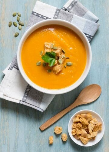 Velouté de courge aux épices colombo