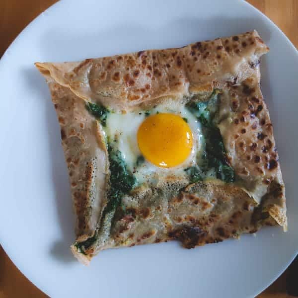 Crêpes salées aux épinards et comté