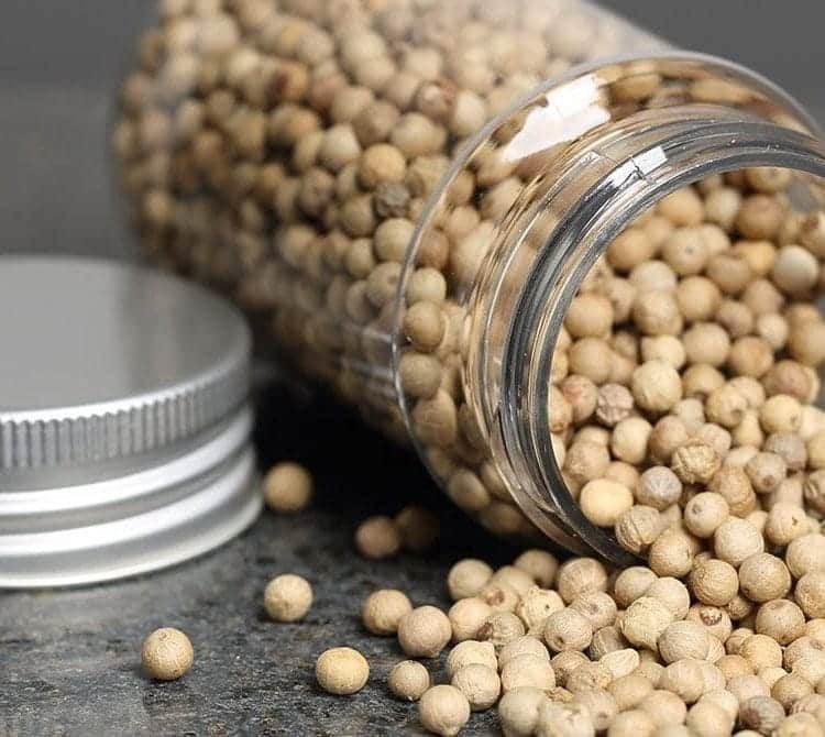 Zoom sur le poivre blanc de Penja