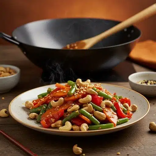 wok de légumes aux noix de cajou