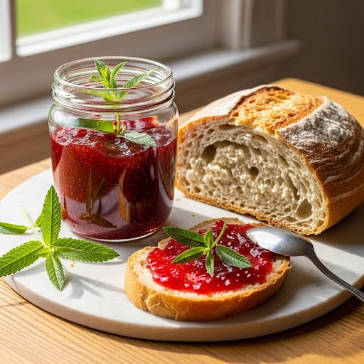 confiture de fraises à la verveine