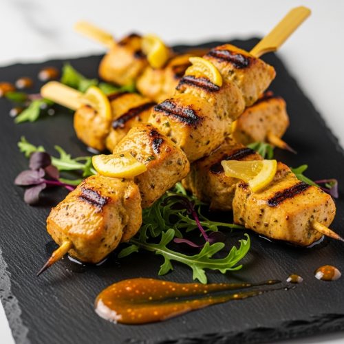 brochettes de poulet mariné au citron