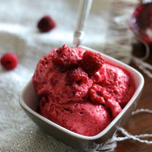 Sorbet framboise et menthe