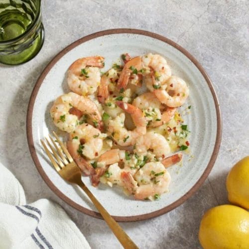 gambas sautées à l'ail et au citron