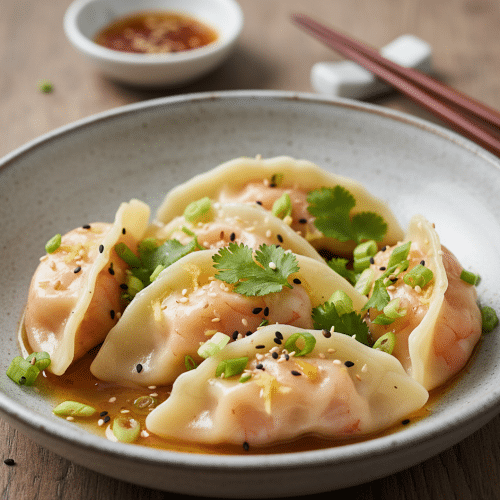 ravioles de gambas et gingembre frais
