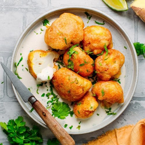 Tempura de chou fleur au gingembre