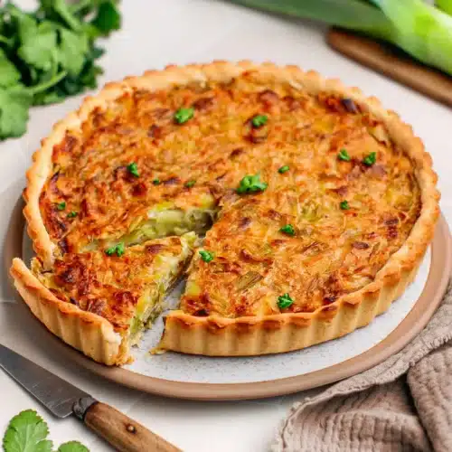 Quiche aux poireaux et cumin