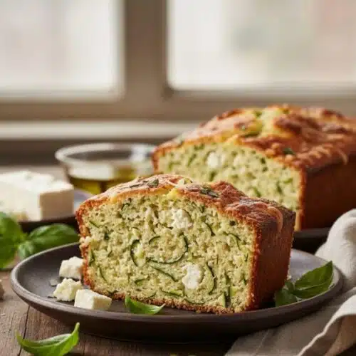 Cake à la courgette, féta et basilic