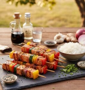 brochettes de saumon reriyaki