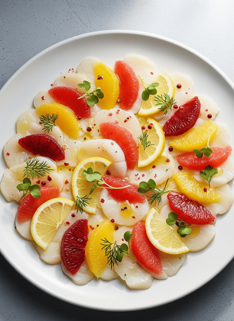 Carpaccio de Saint Jacques aux agrumes