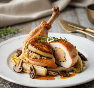 suprême de volaille farci aux foie gras