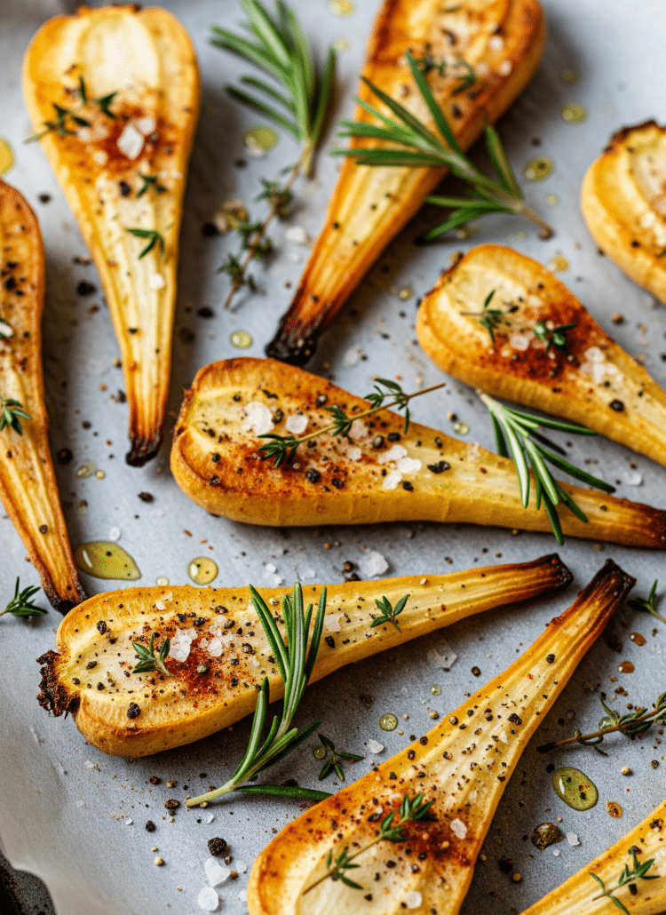 Panais rôtis au thym et romarin