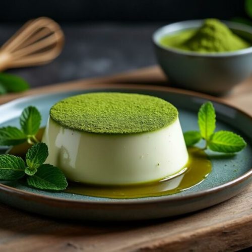 panna cotta au thé matcha