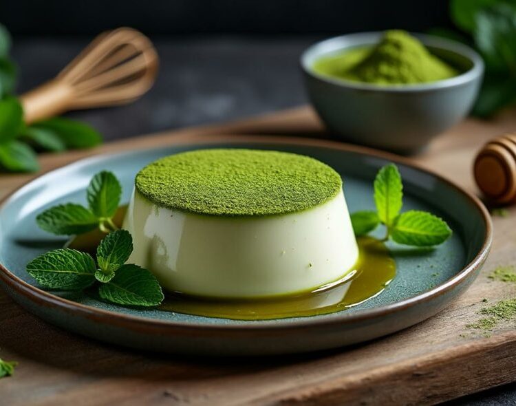 panna cotta au thé matcha