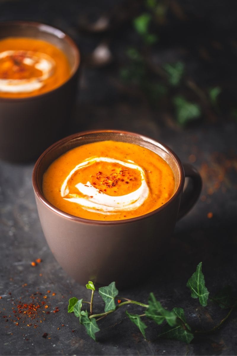 Velouté de carottes au lait de coco et curry