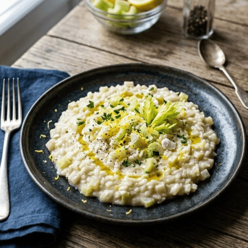 risotto au céleri et zestes de citron