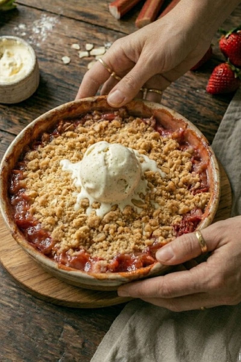 crumble fraise rhubarbe