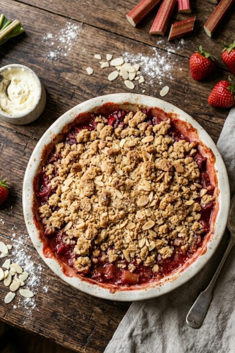 crumble fraises rhubarbe