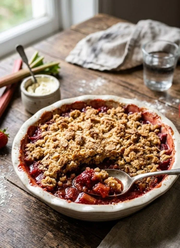 crumble fraises rhubarbe