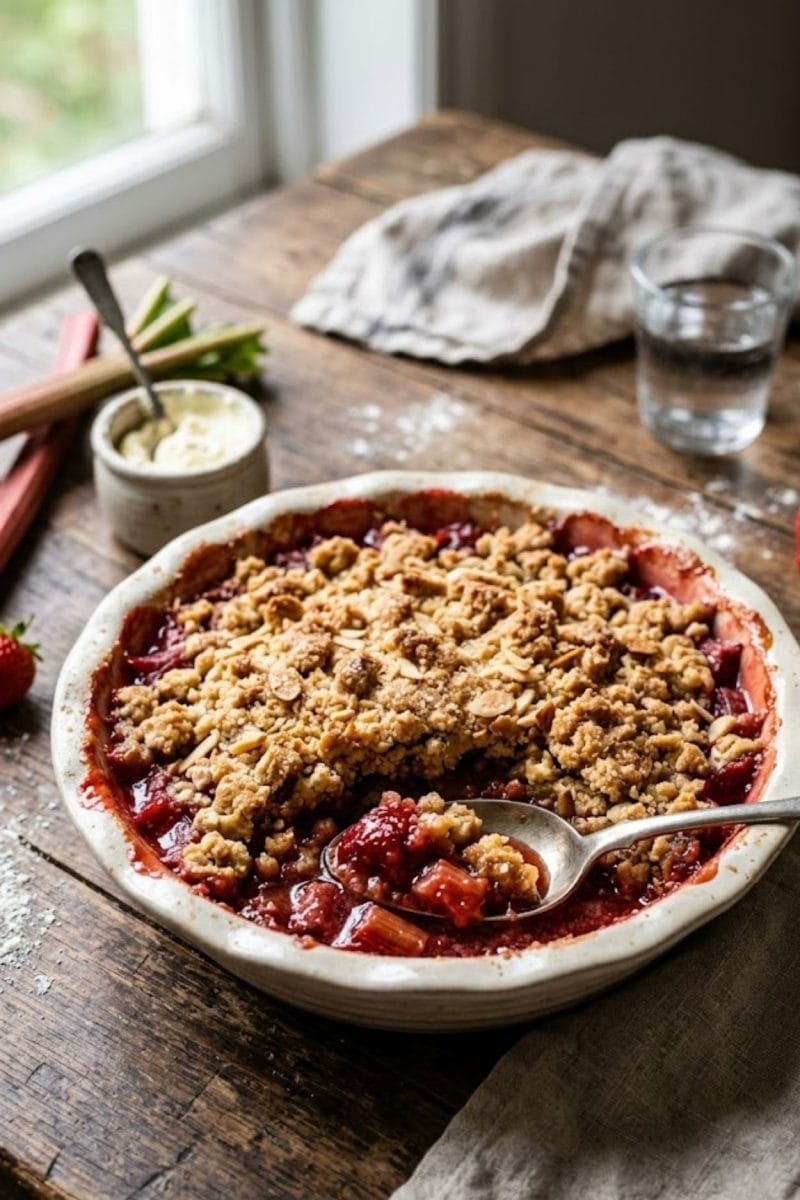 crumble fraises rhubarbe