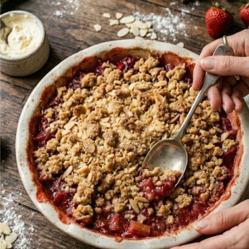 crumble fraises rhubarbe