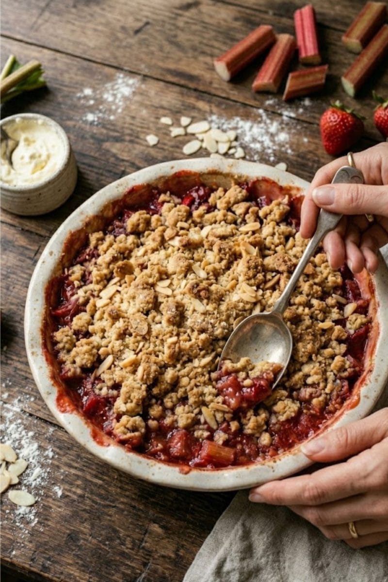 crumble fraises rhubarbe