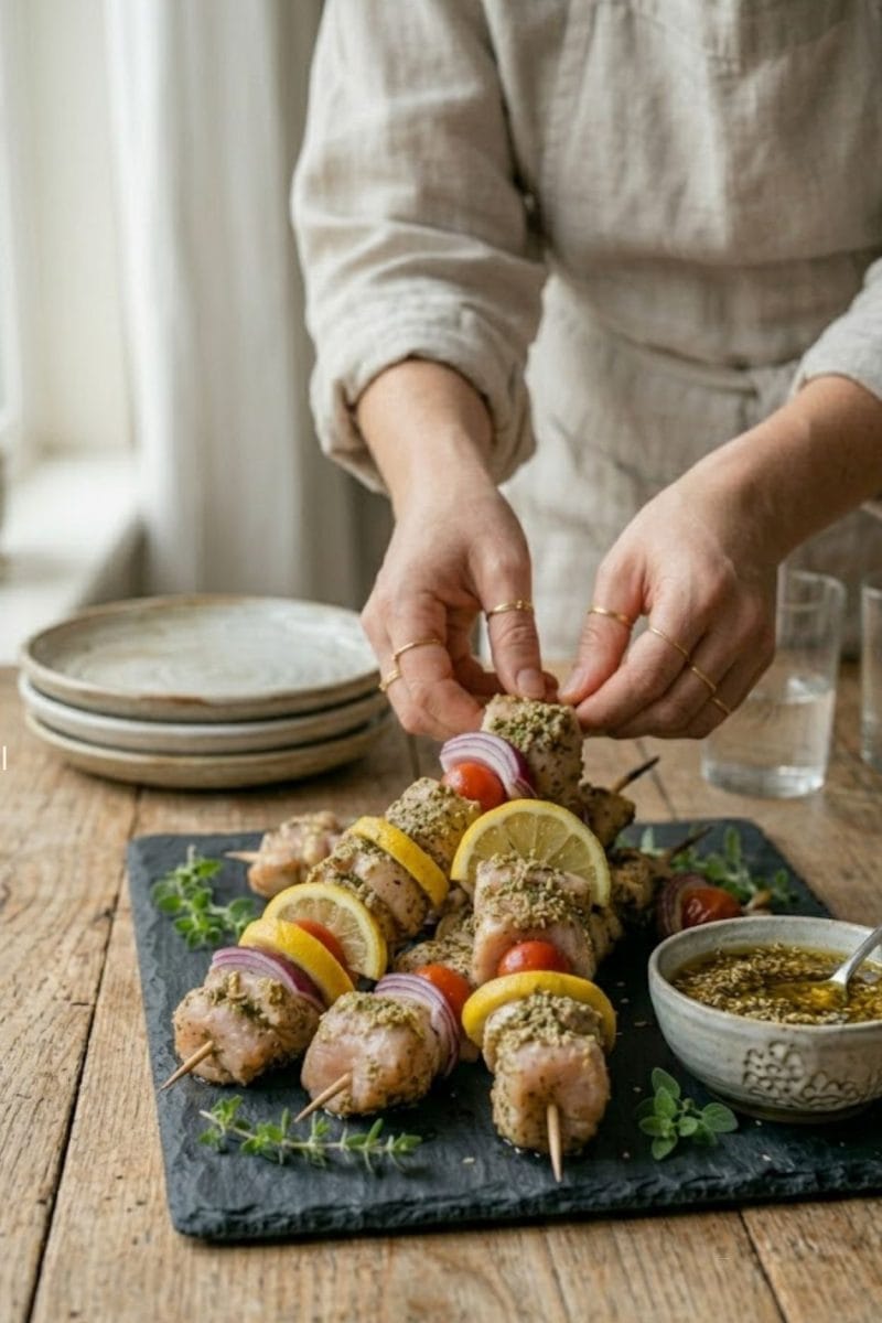 brochettes de poulet au zaatar Brochettes de poulet au Zaatar