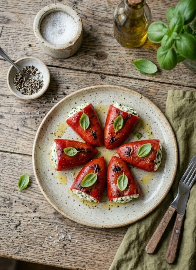 Piquillos farcis au chèvre et basilic