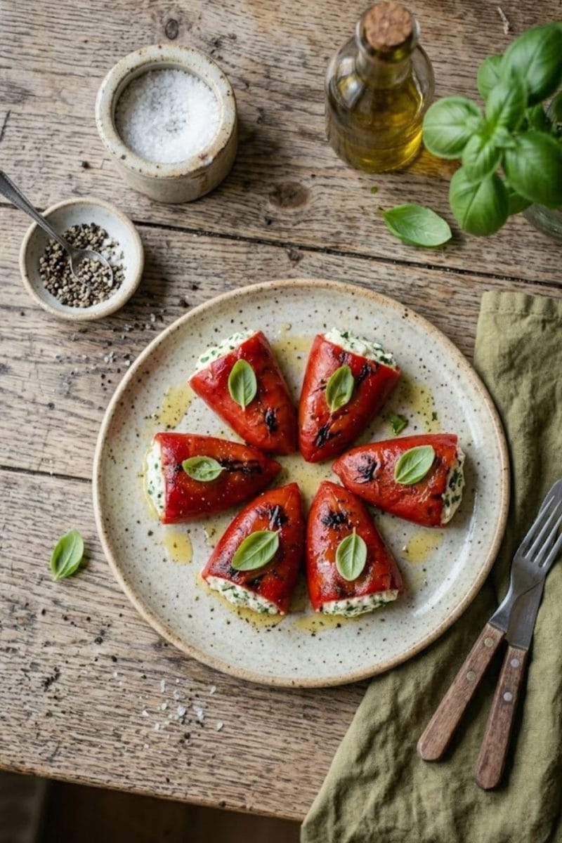 Piquillos farcis au chèvre et basilic
