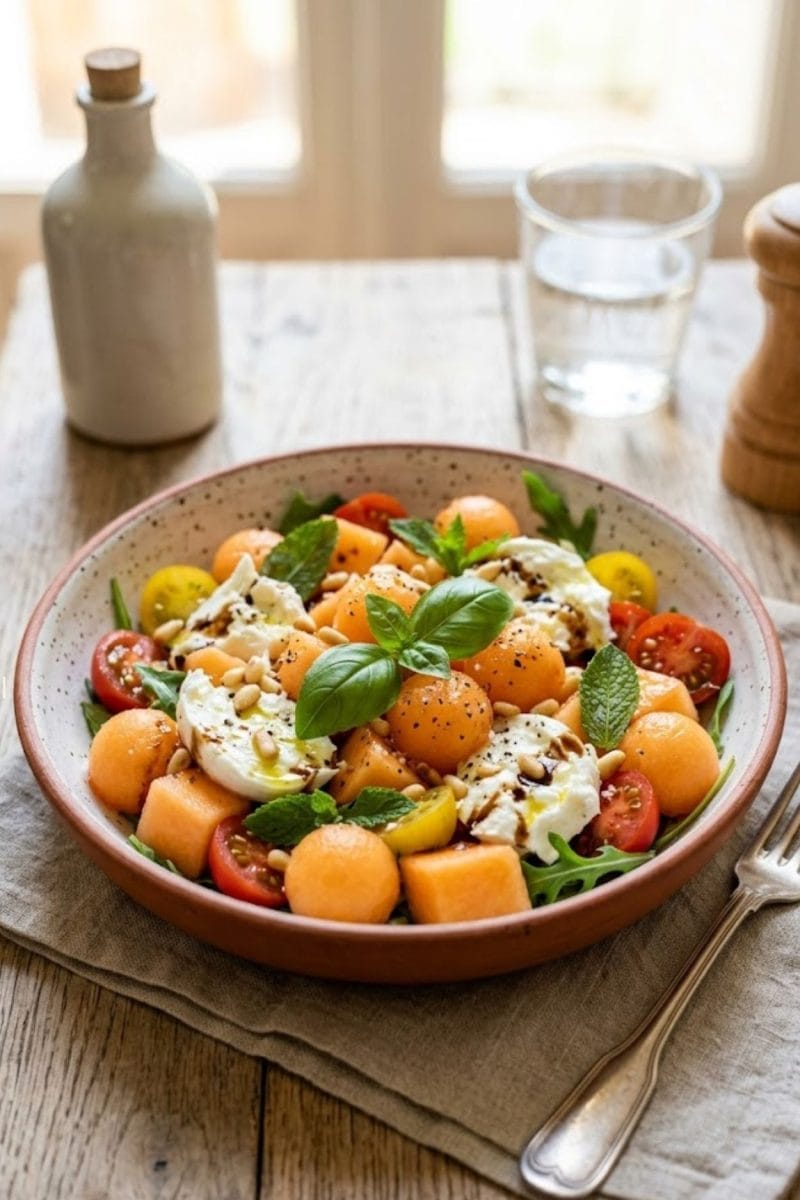 Salade de melon et mozzarella Salade de melon et mozzarella