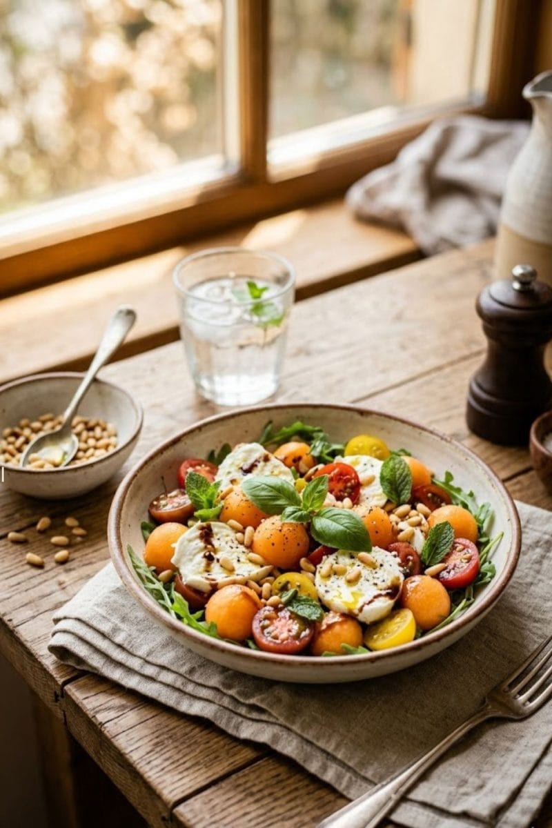 Salade de melon et mozzarella Salade de melon et mozzarella
