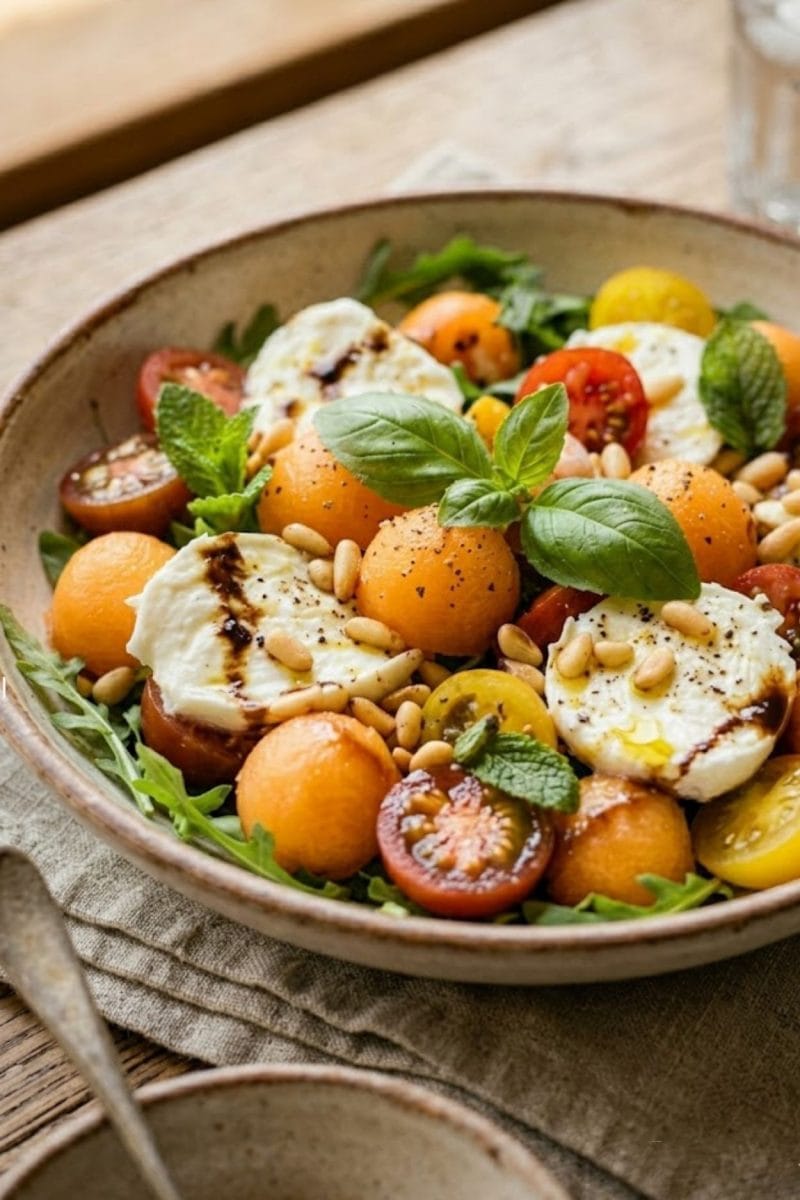 Salade de melon et mozzarella Salade de melon et mozzarella